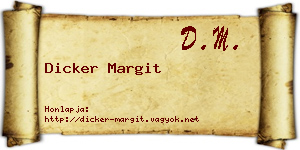 Dicker Margit névjegykártya